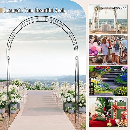 Miniatura 5 de Arco de jardín de metal al aire libre para planta trepadora, enrejado de árbol de jardín para jardín al aire libre césped patio trasero