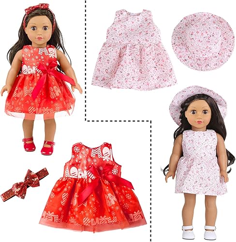 Miniatura 9 de ZITA ELEMENT 24 piezas de ropa de muñeca americana para ropa y accesorios de muñeca de 18 pulgadas - Ropa de muñeca, trajes de baño, medias para