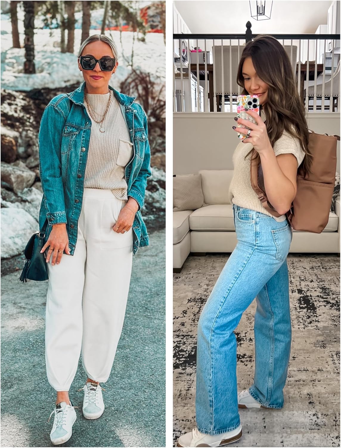 UANEO Sweater Vest Women Mock Neck Casual Cropped Knit Pullover Cap Sleeve Sweater for Women Top Spring - Image 7