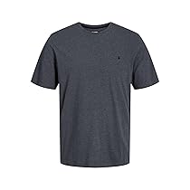 JACK & JONES JJEPAULOS TEE SS CREW NECK NOOS, T-Shirt Uomo, Grigio (Dark Grey Melange), S