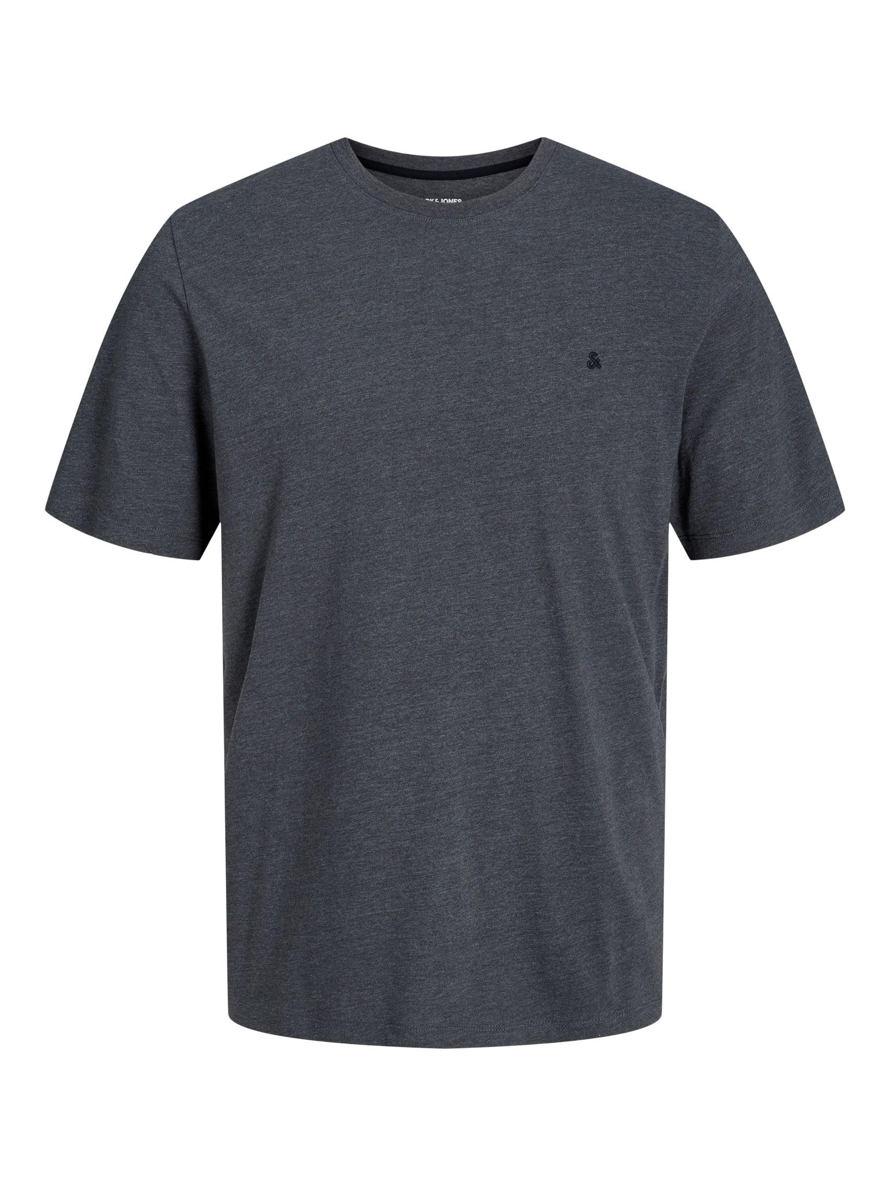 JACK & JONES Male T-Shirt Basic Crew Neck T-Shirt, Dark Grey Blend, M