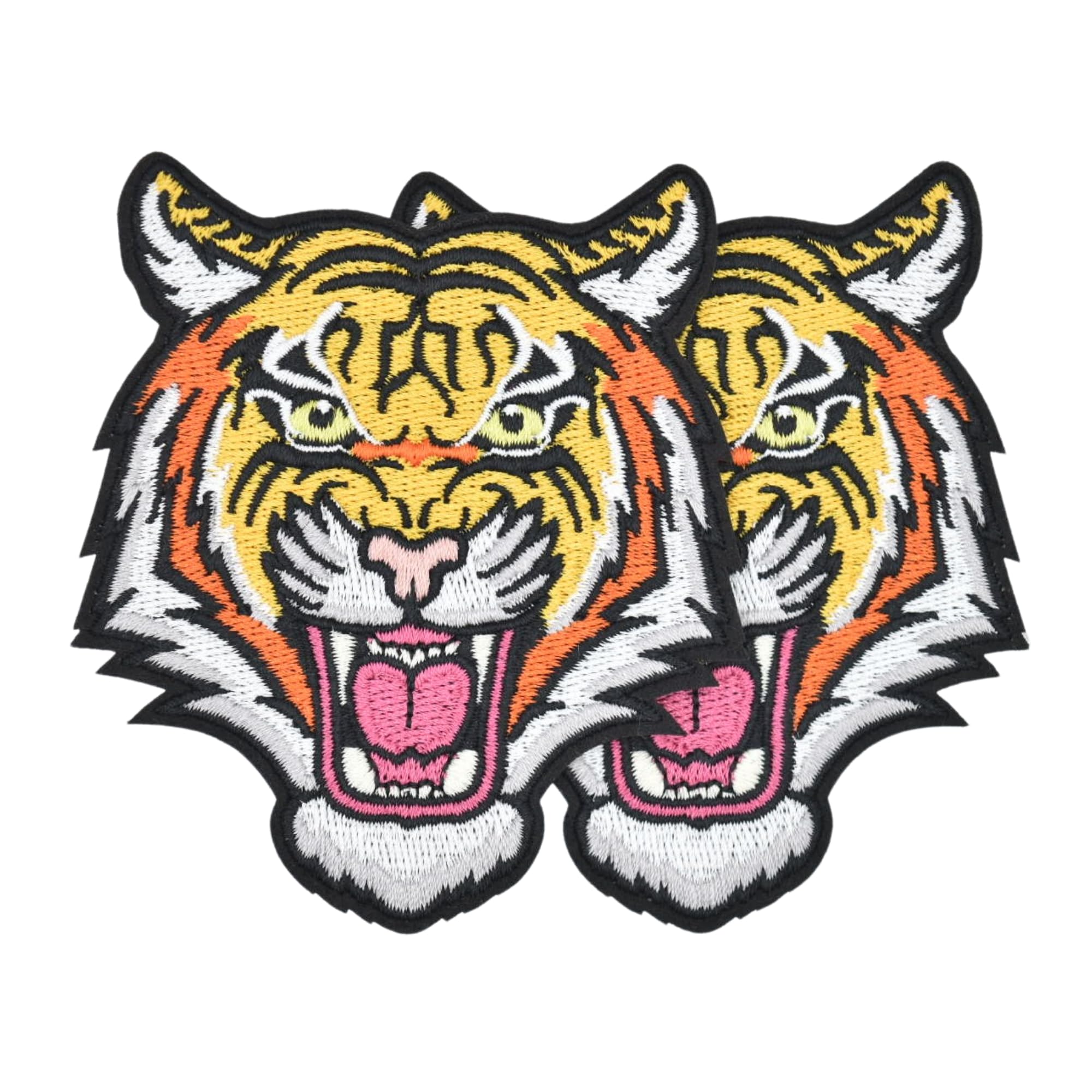 Ctctoo 2pcs Tiger Embroidered Iron on Patches for Clothing, Sew on/Iron on Patches for Clothing, T-Shirts, Jackets, Backpacks, Jeans, Hats, Clothes