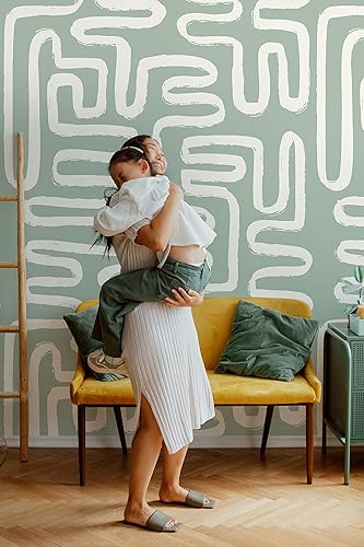 Miniatura 3 de Murwall Abstract Shape Art Wallpaper Neutral Color Minimal Wall Mural Soft Brush Stroke Art Wallpaper (STYLE2)