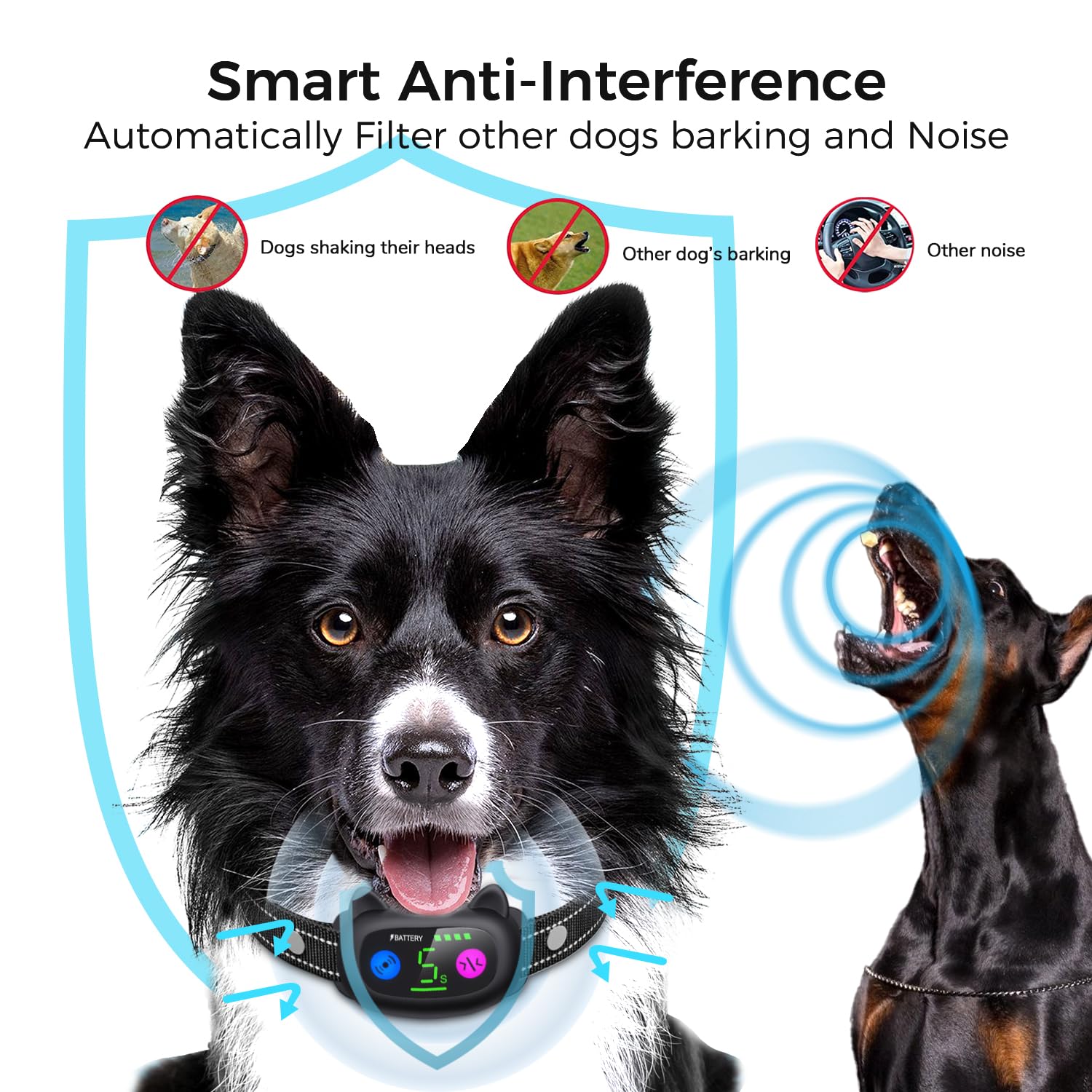 Hond Bark Halsband- Anti Barking Training Halsband met Vibratie Geen Hond Bark Halsband- Anti Barking Training Halsband met Vibratie Geen