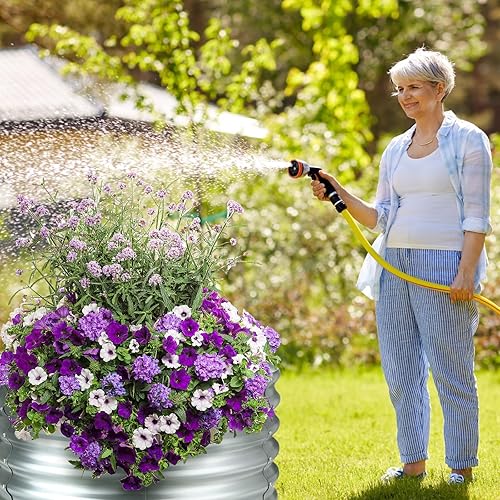 Miniatura 7 de Zonon Jardinera elevada de metal galvanizado de 24 x 12 pulgadas, para exteriores, de metal, sin fondo, para verduras, hierbas, suculentas, cultivo