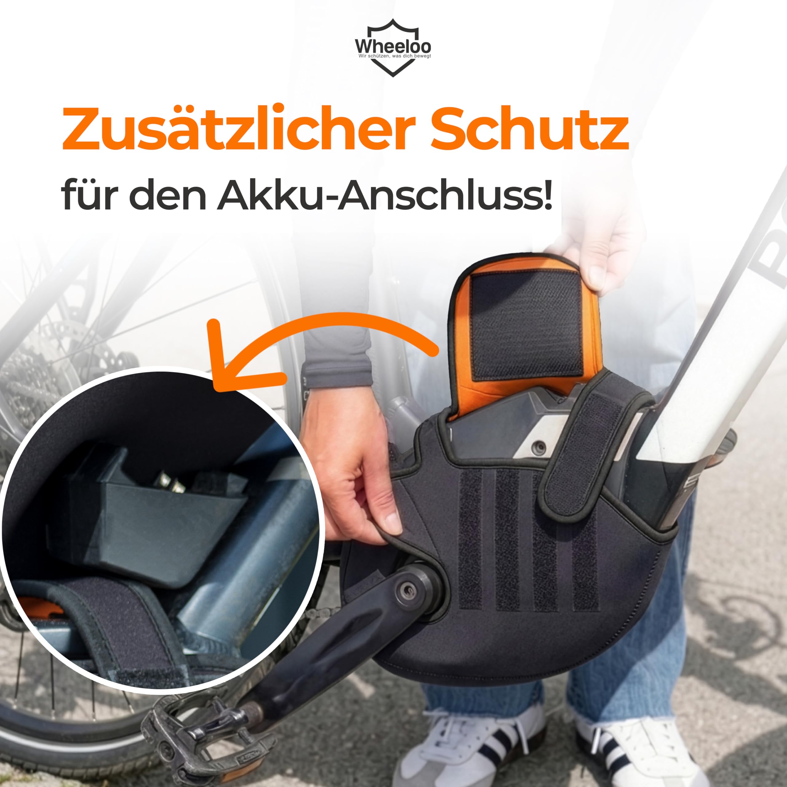 NEU E-Bike Motor Schutzhülle universale Passform I Transport Schutz für Fahrradträger I Motorschutz Abdeckung passend für Bosch, Brose, Shimano, Yamaha, Specialized ebike I E Bike Regenschutz WHEELOO