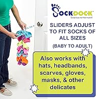 Vista 6 de Solución de lavandería para lavar, secar y almacenar calcetines en pares, engancha y sujeta calcetines pequeños y largos en lavadora, secadora