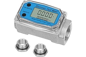 1" Digital Liquid Flow Meter for Liquids - Supports Gallon, QTS, PTS, L, m³