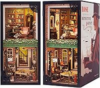 Vista 16 de CUTEBEE - Kit de rincón de libros - Juego de construcción DIY de casa en miniatura para adultos, estantería de casa en miniatura para libros