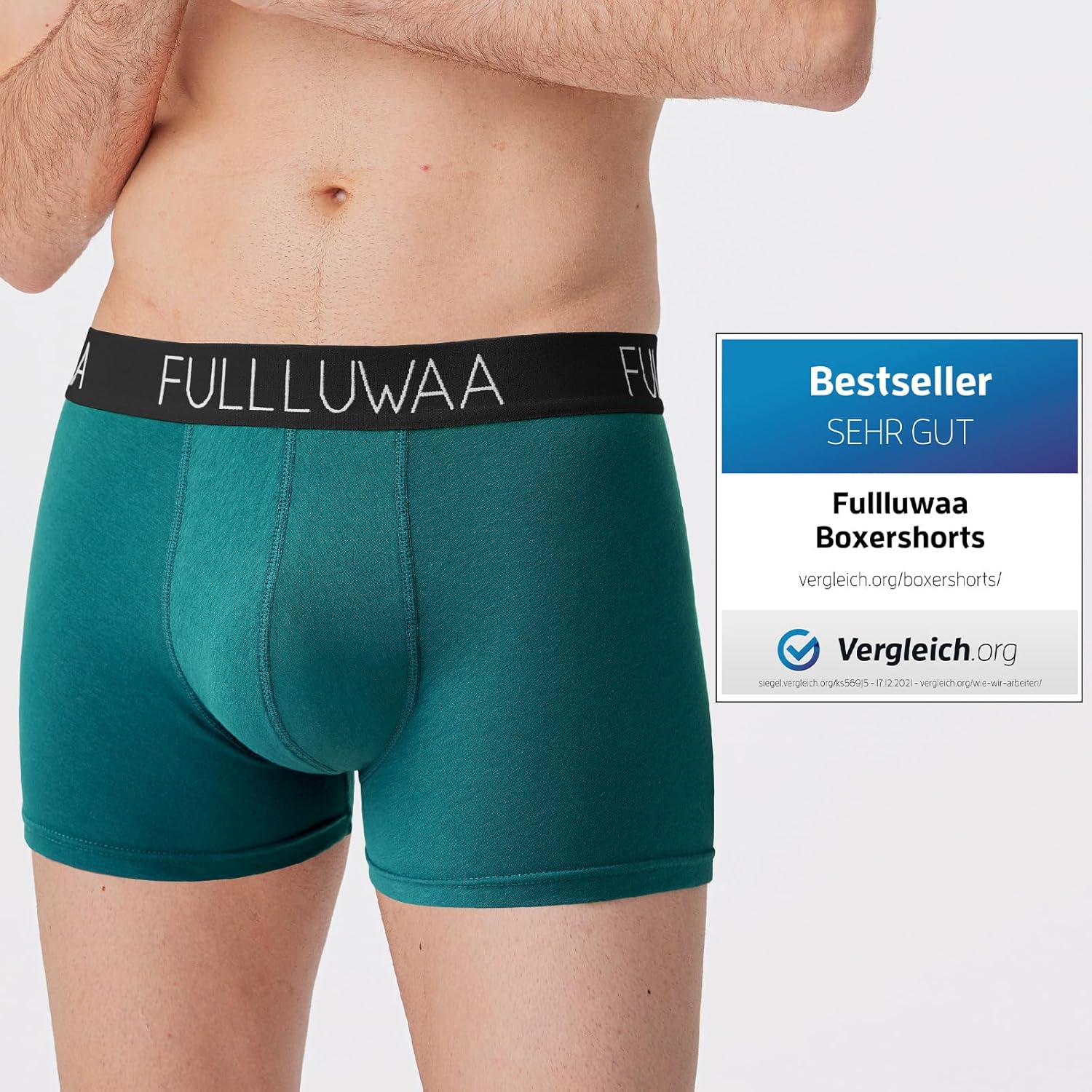 Fullluwaa Boxer Homme Lot de 8 – Caleçon coton biologique, coupe sans coutures, ceinture élastique 4 cm ultra confortable - Image secondaire