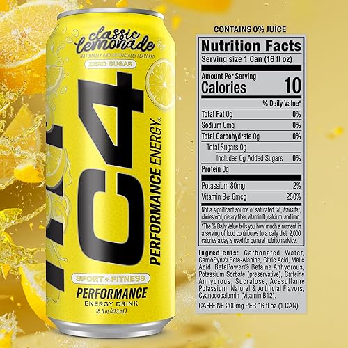 Vista 104 de Cellucor C4 Performance Energy - Bebida energética preentrenamiento carbonatada sin azúcar, 200 mg [0.007 oz] de cafeína con beta alanina, sabor
