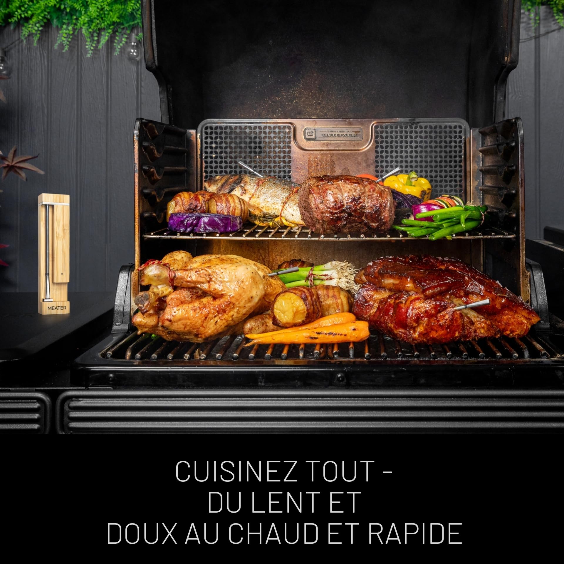 MEATER Pro / 2 Plus: le thermomètre à viande intelligent, résistant à la chaleur jusqu'à 550 °C, longue portée, 100% étanche, technologie multi-capteurs, pour cuisine et barbecue