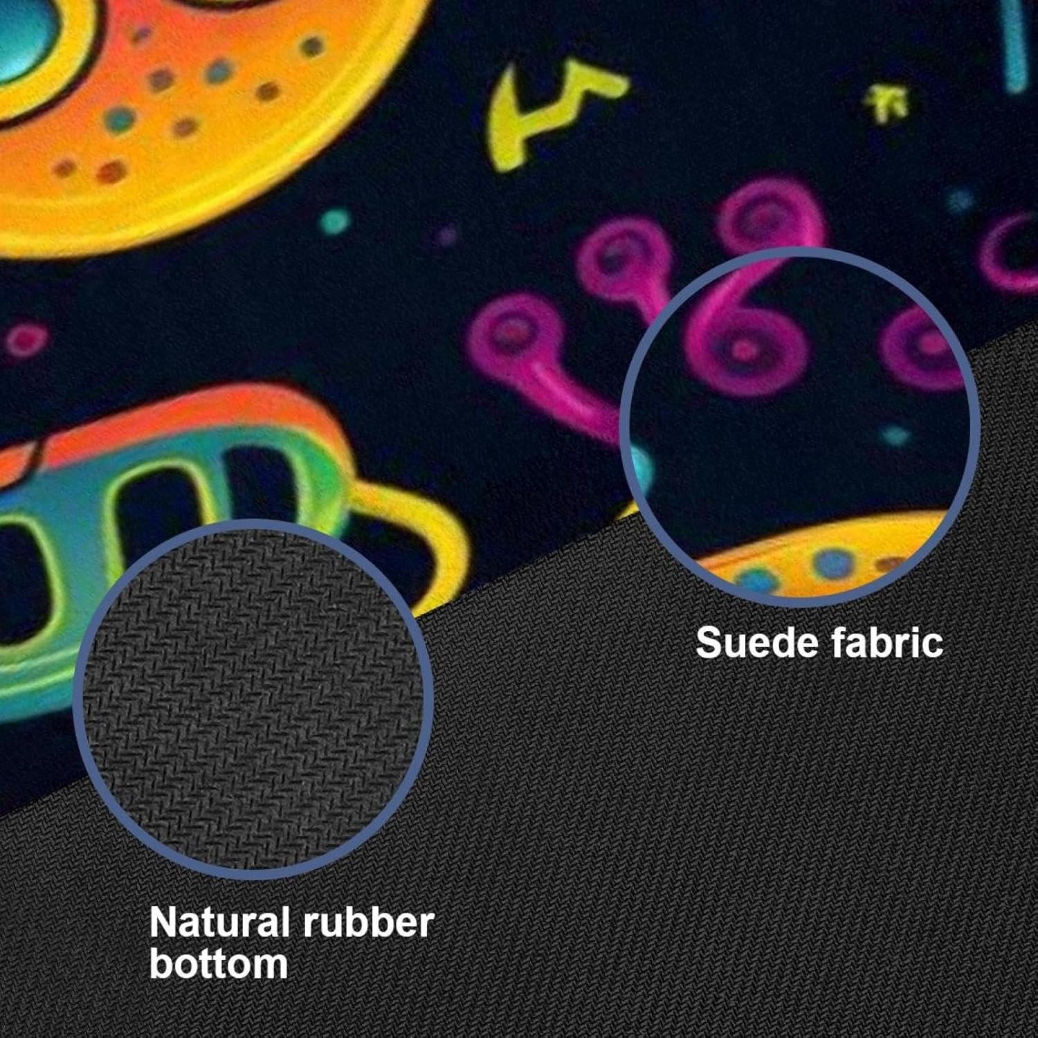 Yoga Towel, Outer Space Alien Pattern Non Slip Sweat Absorbent Hot Yoga Mat Towel for Hot Yoga, Pilates and Fitness - 72.8" x 26.8"