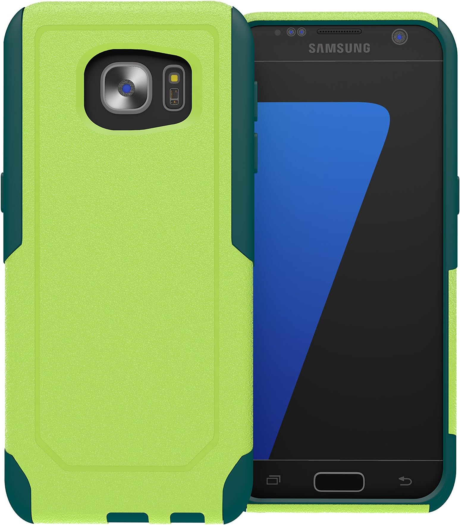 Galaxy S7 Edge Case, ToughBox® [Commute Series] [ Shockproof ] [ Slim ] [ Rugged ] [ Lime | Teal ] for Samsung Galaxy S7 Edge Case [Fits OtterBox Defender & Commuter Series Clip]