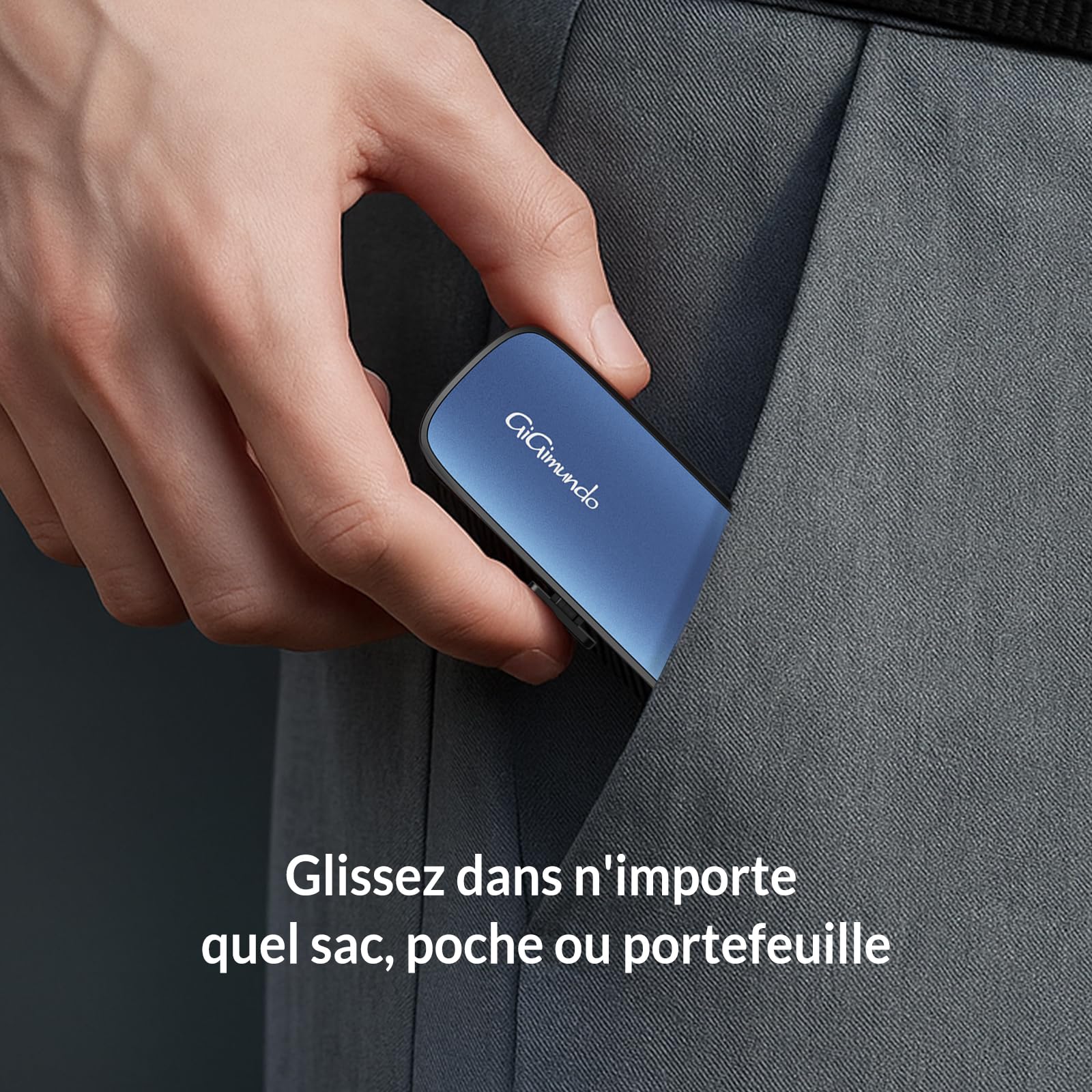 GiGimundo SSD Externe 128Go, Portable SSD Cle USB 3.2 Gen 2 Jusqu'à 1073 Mo/s, Double Ports & Design Push-Pull, USB-C + USB 3.2 External Solid State Drive pour iPhone 15/16/17, Android, Mac et Plus