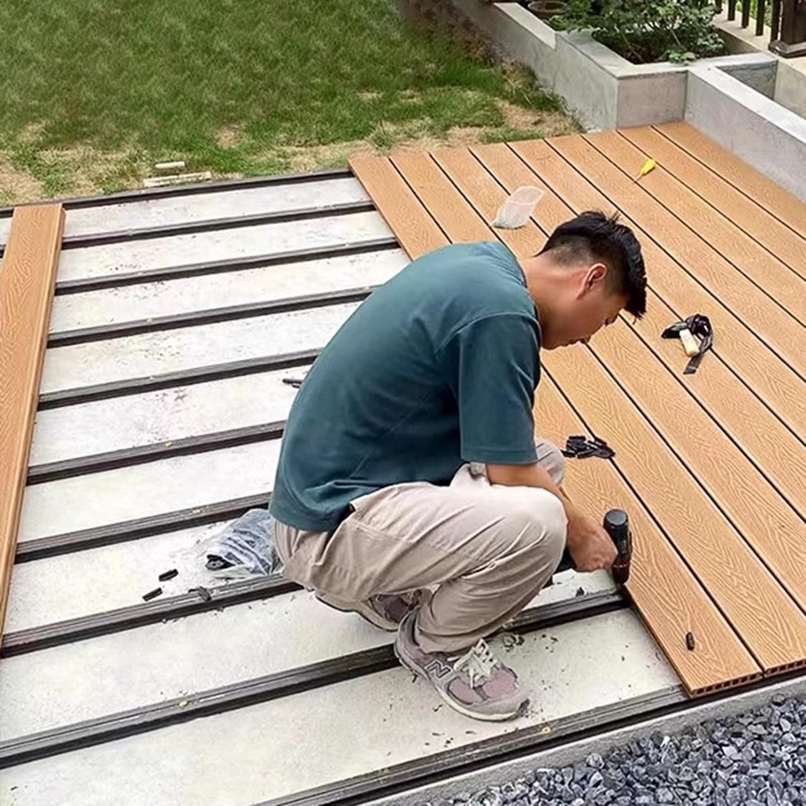 Amazon.com: LXLZYXSF Plastic-Wood Deck Tile, Porch Gazeboes