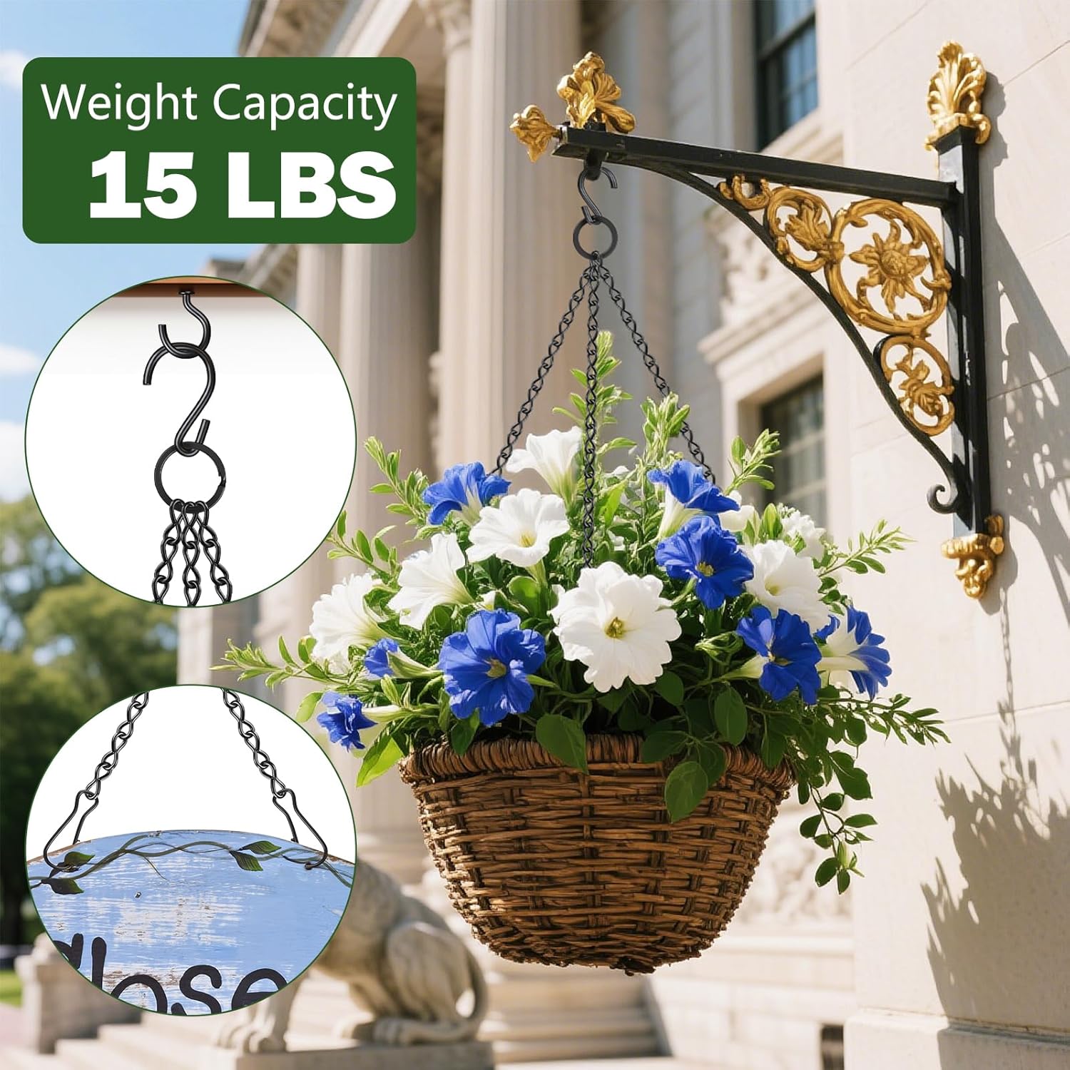 236 Inch Hanging Basket Chain,Decorative DIY Metal Black Hanging Chain for Photo,Bird Feeder,Wind Chimes，Planters Baskets - Image 3
