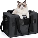 Pecute Cat Carrier Dog Carrier with Stable Structure,Breathable Mesh Fabric Pet Carrier for for Small Cats Dogs Puppies up to 5KG,Soft-Sided Dog Carrier Suitable for Both Long and Short Trips,Green | Safe For Car Travel, Stable Steel Frame, Soft-Side