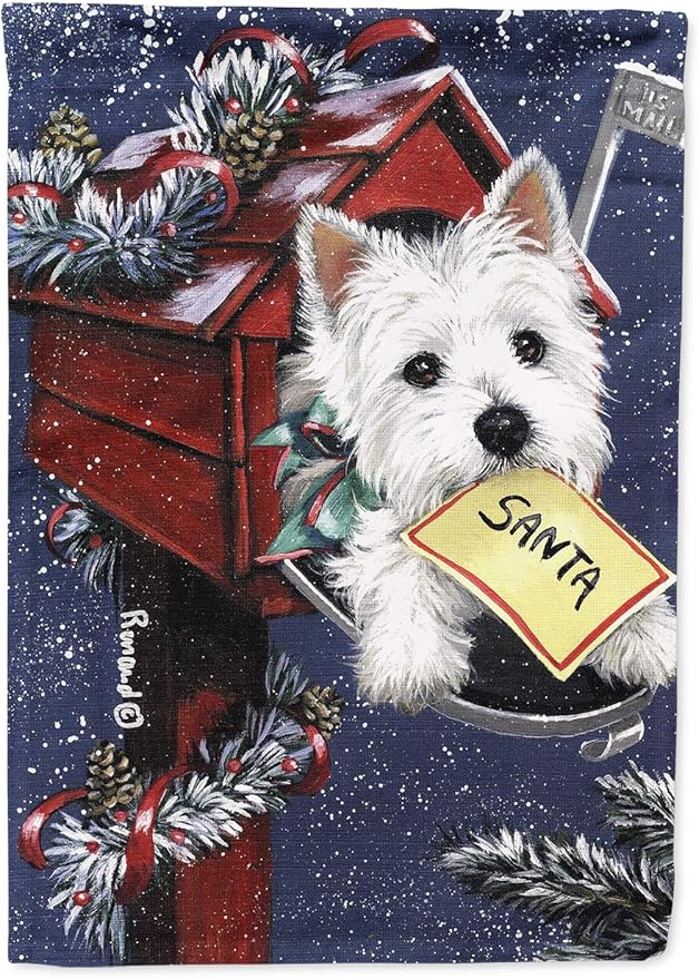 Caroline's Treasures Bandiera Da Giardino Westie Nature 28x15.5 Pollici - 100% Poliestere Doppia Faccia