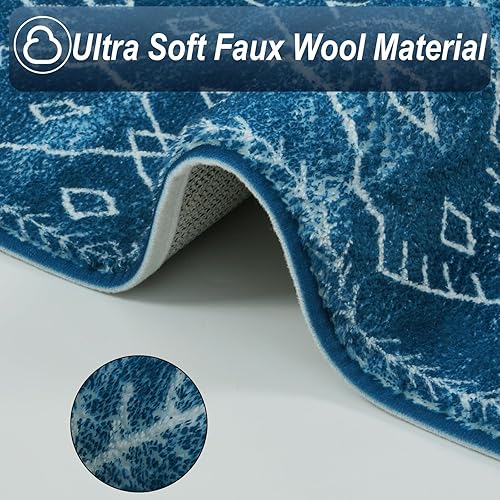 Miniatura 9 de Uphome Alfombra de pasillo de 24 x 59 pulgadas, color negro, bohemio, geométrico, largo, antideslizante, marroquí, para lavandería, terciopelo