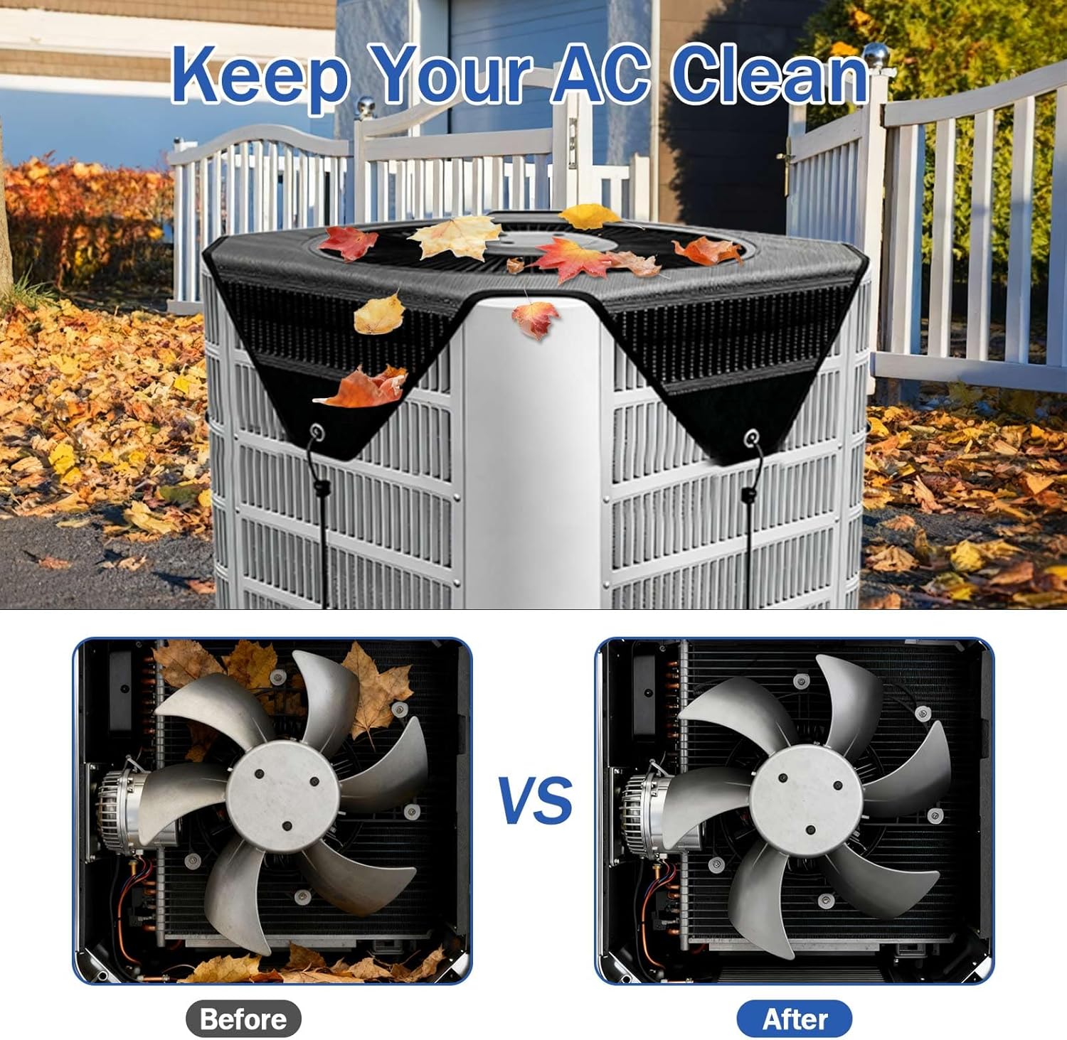36"x36" Air Conditioner Covers for Outside, Premium Breathable Mesh with Elastic Hem, All-Season Air Conditioner Cover for AC Condenser & Compressor Units - Top Universal Defender