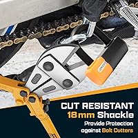 Vista 5 de Jekosa® PBL110 Candado de Bicicleta de Alta Resistencia con 5 Llaves - Grillete de Acero Resistente a Cortes de 18 mm - Carcasa de ABS Resistente a