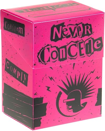 STG Caja de plástico grande y duradera de lujo para tarjetas, elige entre 7 diseños diferentes (rosa Dissent)