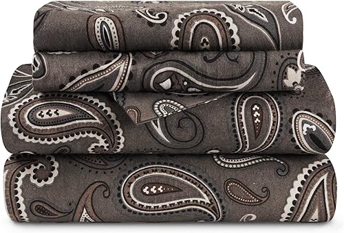 Miniatura 2 de Superior Sábanas de franela de algodón premium, ropa de cama de franela 100% algodón cepillado para todas las estaciones, juego de sábanas de 4