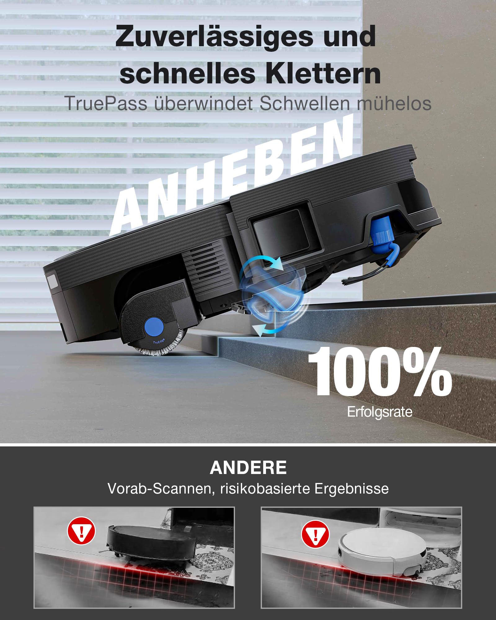 ECOVACS X12 OMNICYCLONE Saugroboter mit Wischfunktion, Blast & 22.000 Pa, FocusJet-System zur Fleckenvorlösung, OZMO Roller 3.0, Ausfahrender Wischmopp, PureCyclone 2.0 Auto-Entleerung, Silberschwarz