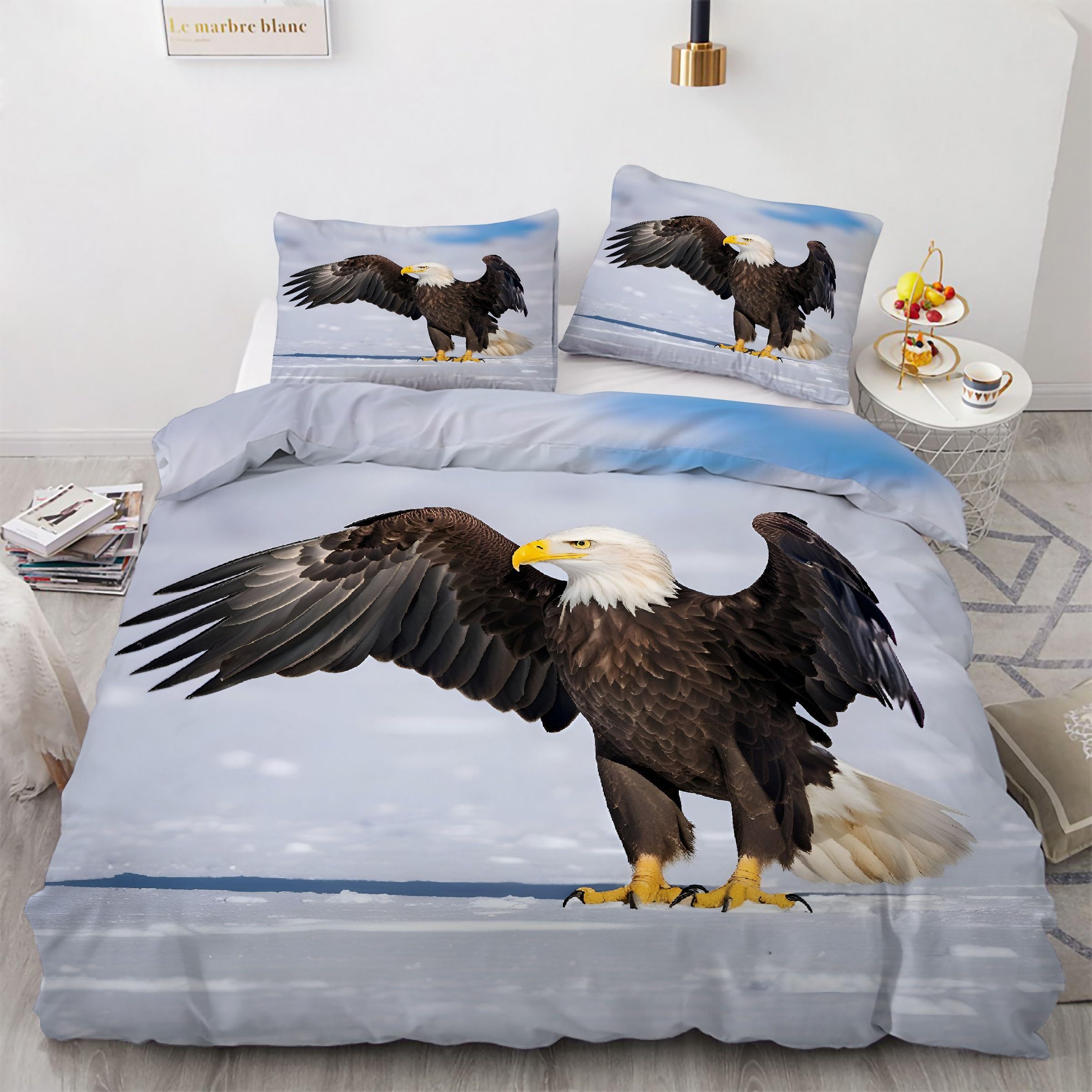 Housse de couette 200x200 avec fermeture éclair pour lit double sans pli