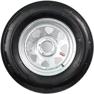eCustomrim Radial Trailer Tire On Galvanized Rim ST215/75R14 Load Range C 5 Hole Spoke Wheel - 6 Year Warranty w/Free Roadside