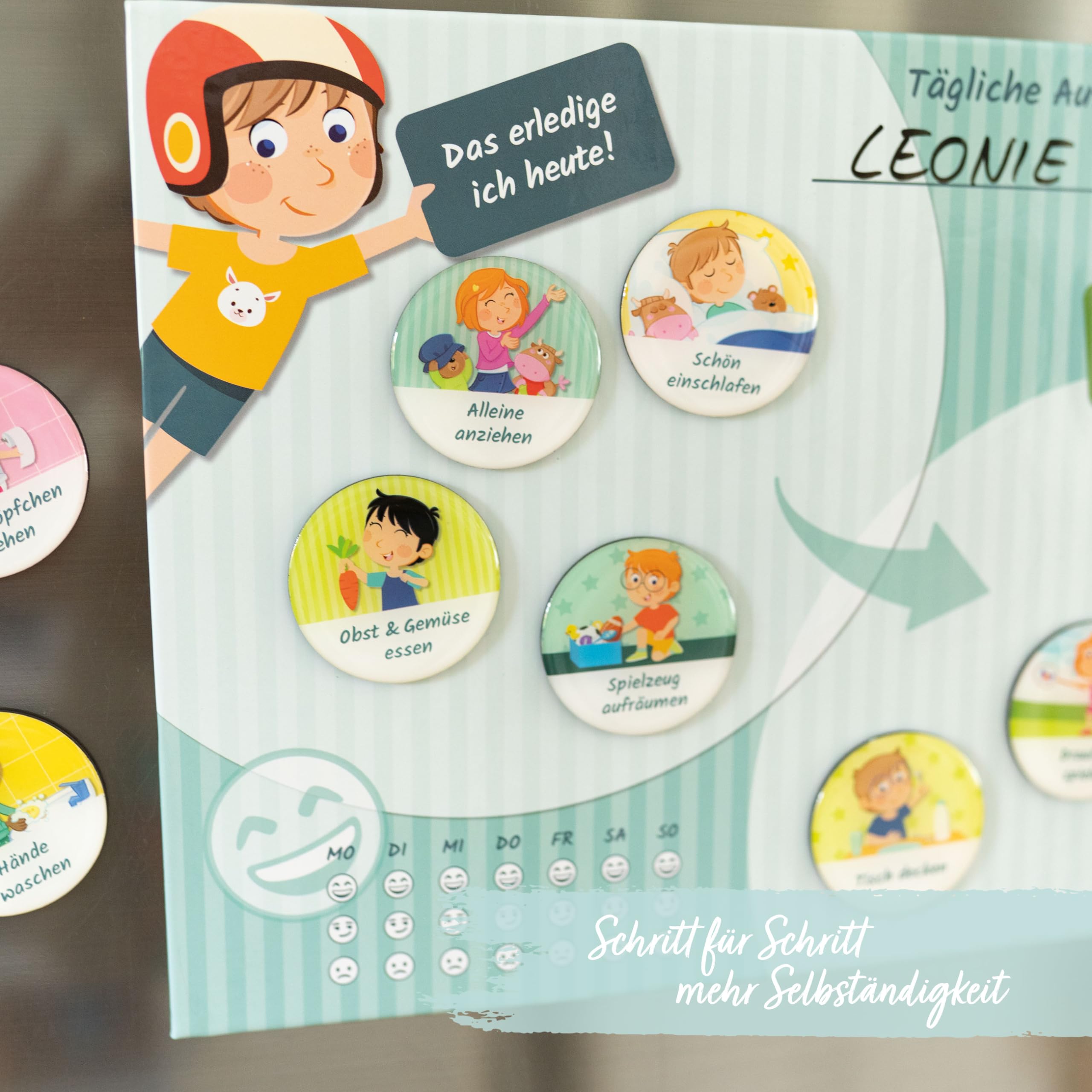 Papierdrachen Magnetic Board Basic Set Daily Schedule for Children, Structured Routine, Reward System - Image 2