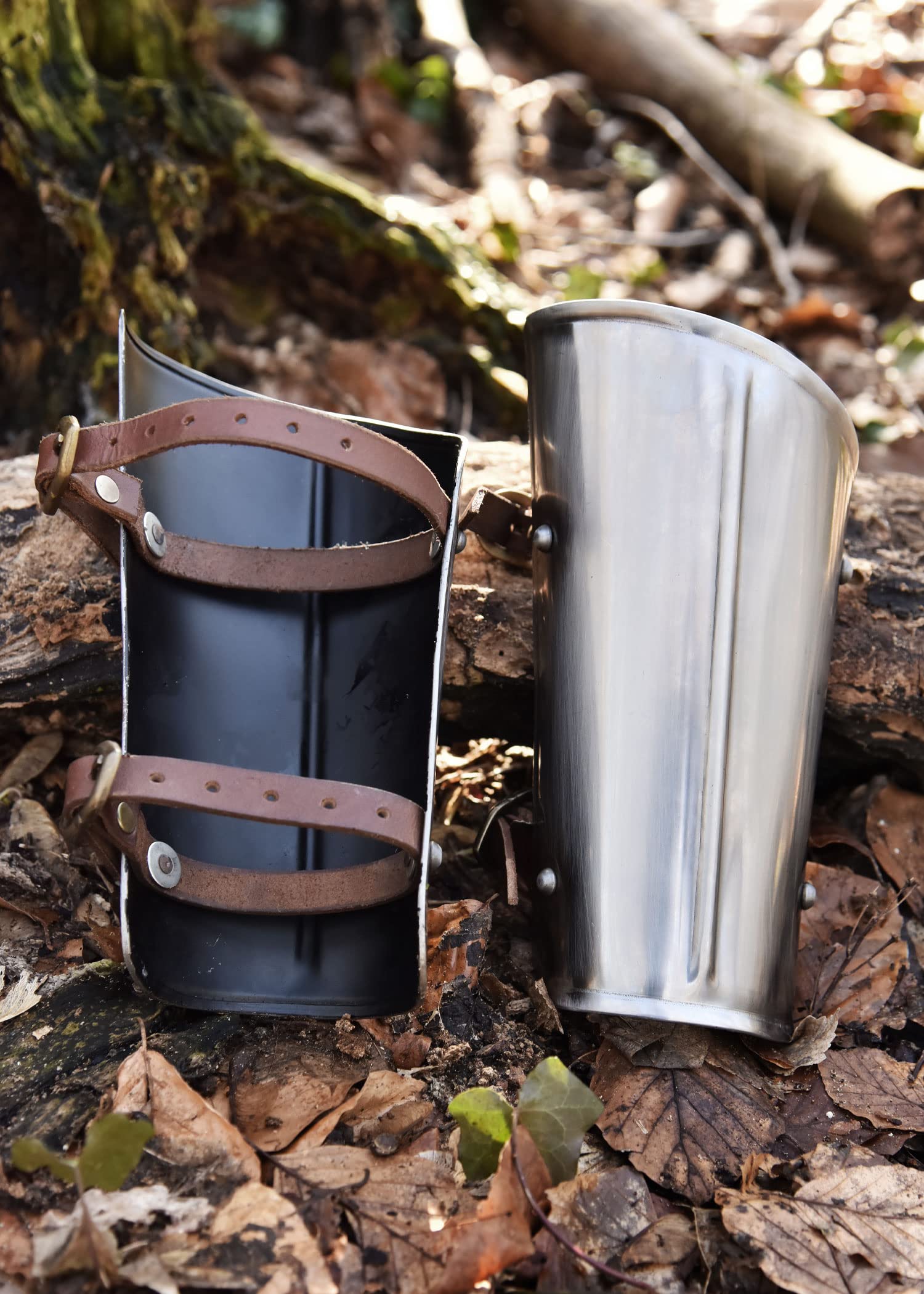 Battle-Merchant - Armschienen aus Stahl Paar - Armschützer Armstulpen - Ritterrüstung - Mittelalter