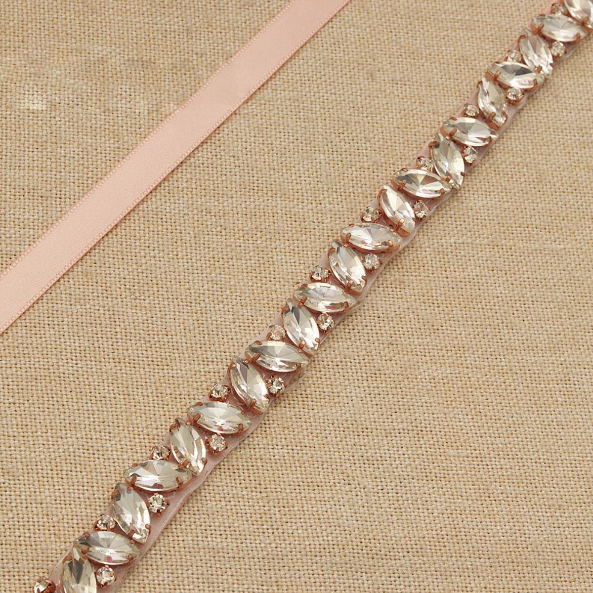 Strass Hochzeit Gürtel Handgemachte Perlen Braut Schärpe Rose Gold Kristall Braut Schärpe Gürtel Für Hochzeit Abendkleid JK858