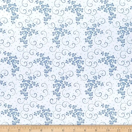 Amazon Com Qt Quilt Fabrics Danbury Dotted Leaf Scroll Blanco Arte Y Manualidades