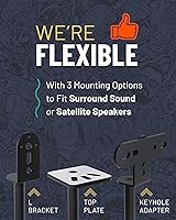 Vista 4 de ECHOGEAR Soportes universales para altavoces, altura ajustable con compatibilidad universal, funciona con Vizio, Klipsch, Bose y más, incluye