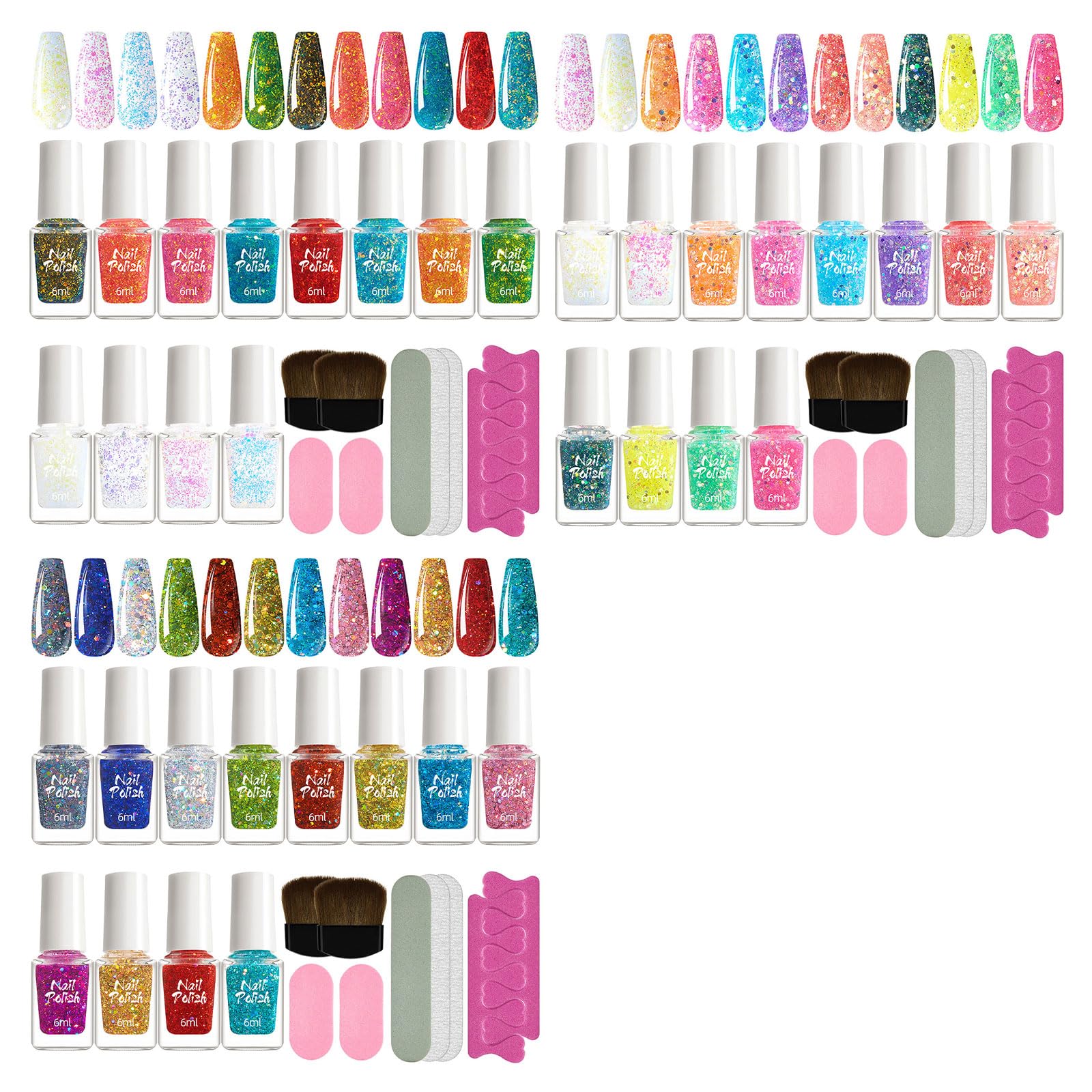 Set di 12 colori per unghie in gel con lima divisore per dita dei piedi, pennello per saloni di arte, accessori per casa, feste