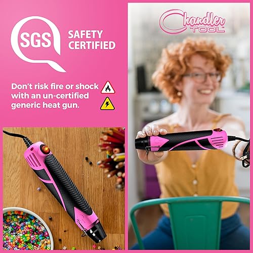 Miniatura 7 de Pistola de calor para manualidades, mini pistola de aire caliente de doble temperatura para resina epoxi, envoltura retráctil, envoltura de vinilo,