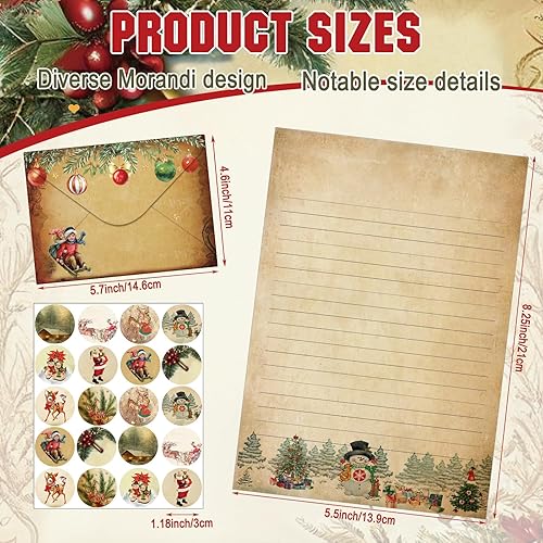 Miniatura 5 de TaoBary Juego de 160 papeles de papelería (50 papeles de escritorio de doble cara, 50 sobres a juego), 60 calcomanías de puntos redondos, 10 diseños