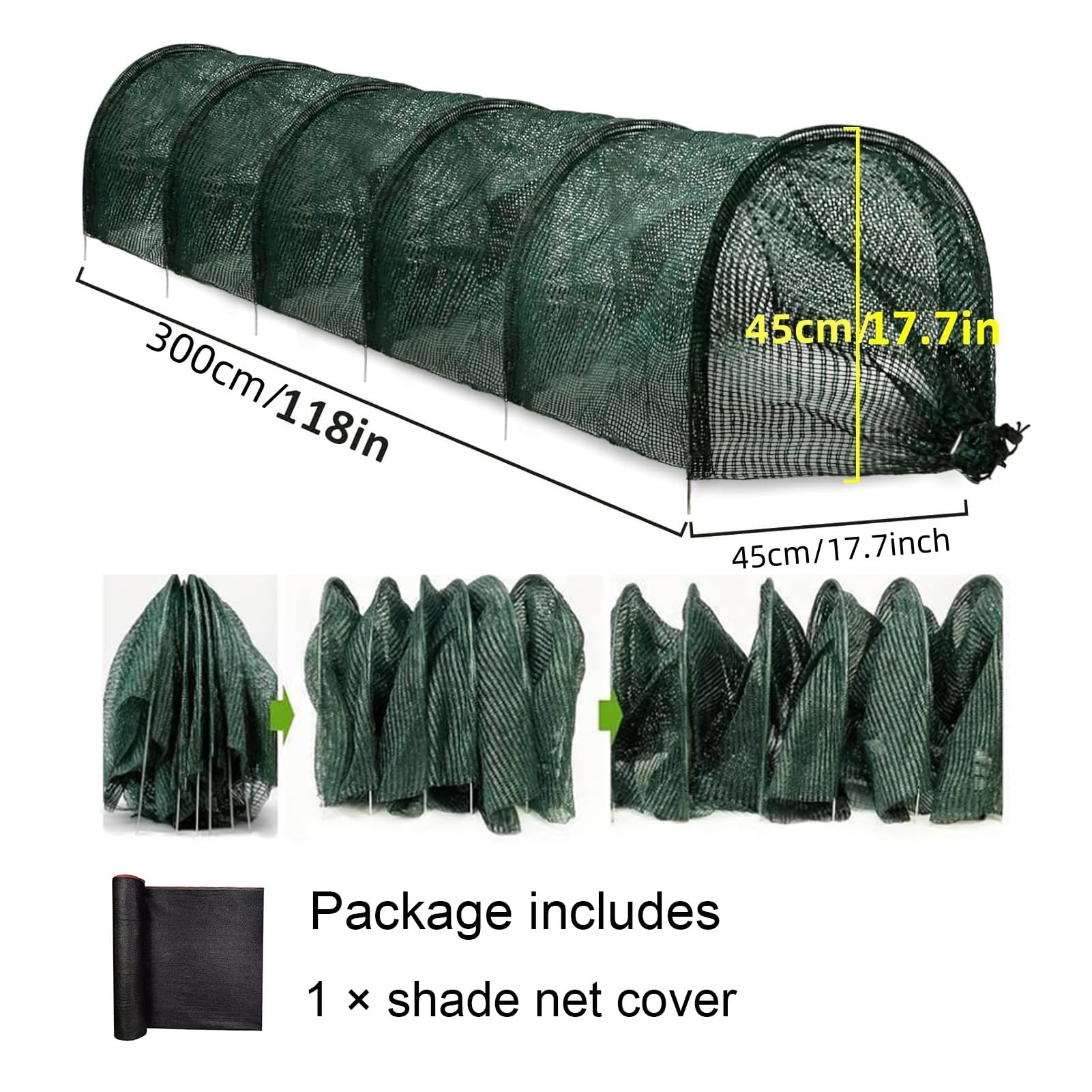 Lot de 3 arches tunnel professionnelles pour serre - 300 x 45 x 45 cm - Arceaux en acier galvanisé très résistants - Protection contre le gel, le vent et la grêle - Parfait pour les jardins, les