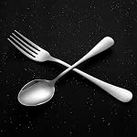 Set of 12, Stainless Steel Dinner Forks and Spoons Silverware Set, Heavy-Duty Dinner Forks (8 Inch) and Spoons(6.7 Inch) Cutlery Set, Dishwasher Safe (Silver)