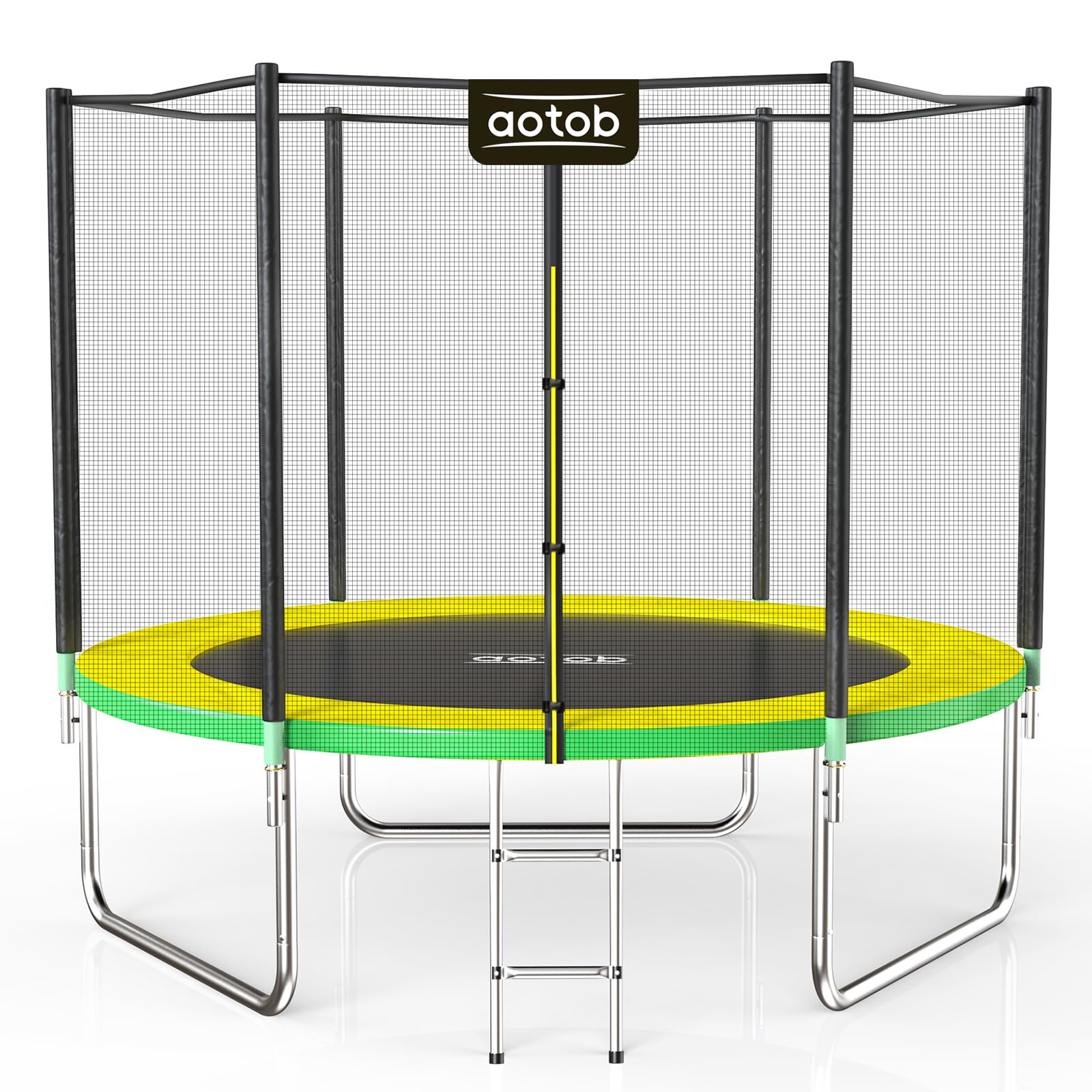 AOTOB Trampoline with Net for Kids Outdoor 8 10 12 14 15FT ASTM 400LBS