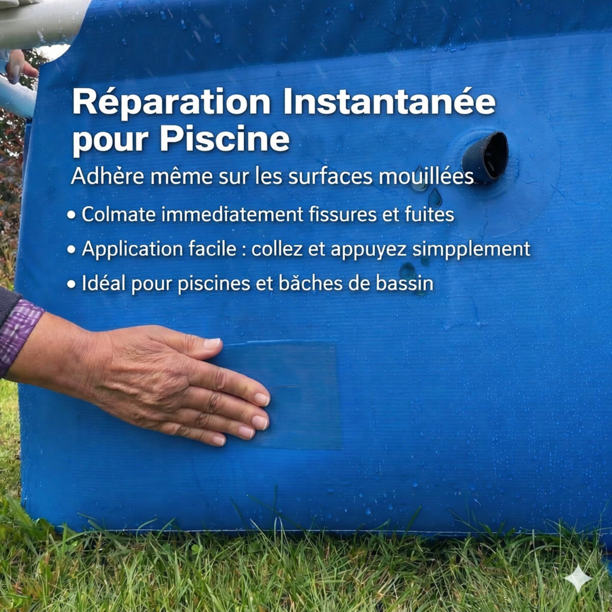 Ruban adhésif sous-marin étanche réparation piscine 10 cm x 150 cm transparent