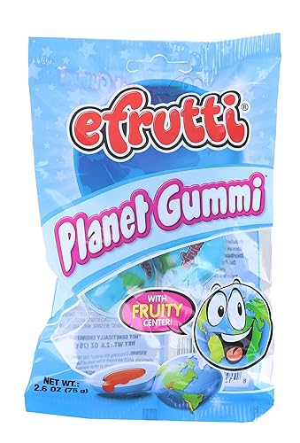 4 Set - Efrutti Planet Gummi - Gummy Candy - 2.6 OZ - 1 PK Fruity Flavor Individually Wrapped