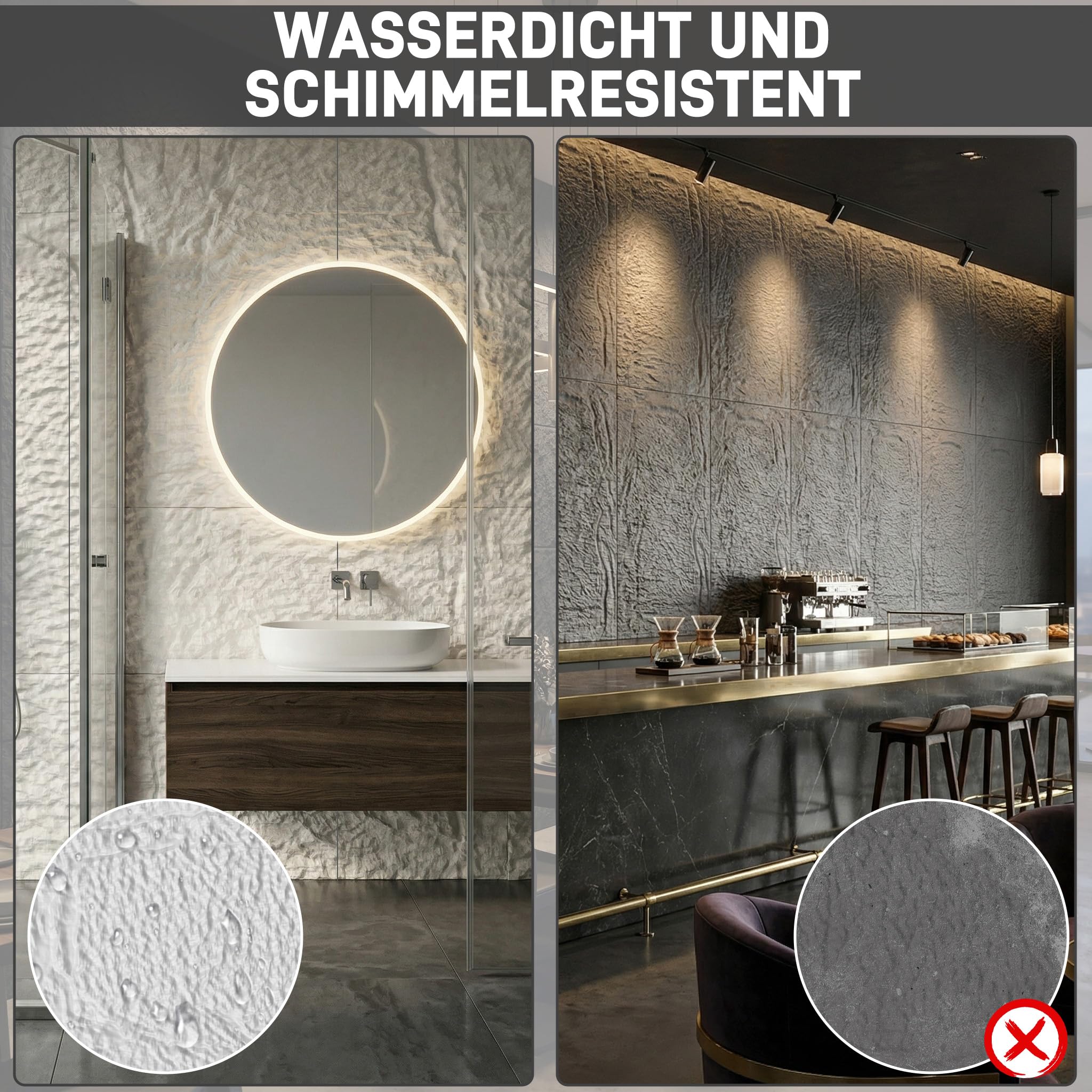 Aufun Pannelli da parete 3D effetto pietra, 120 x 60 cm, spessore 5 cm, rivestimento interno in polistirolo, pannelli leggeri da soffitto e pannelli da parete, in finta pietra, per soggiorno, cucina