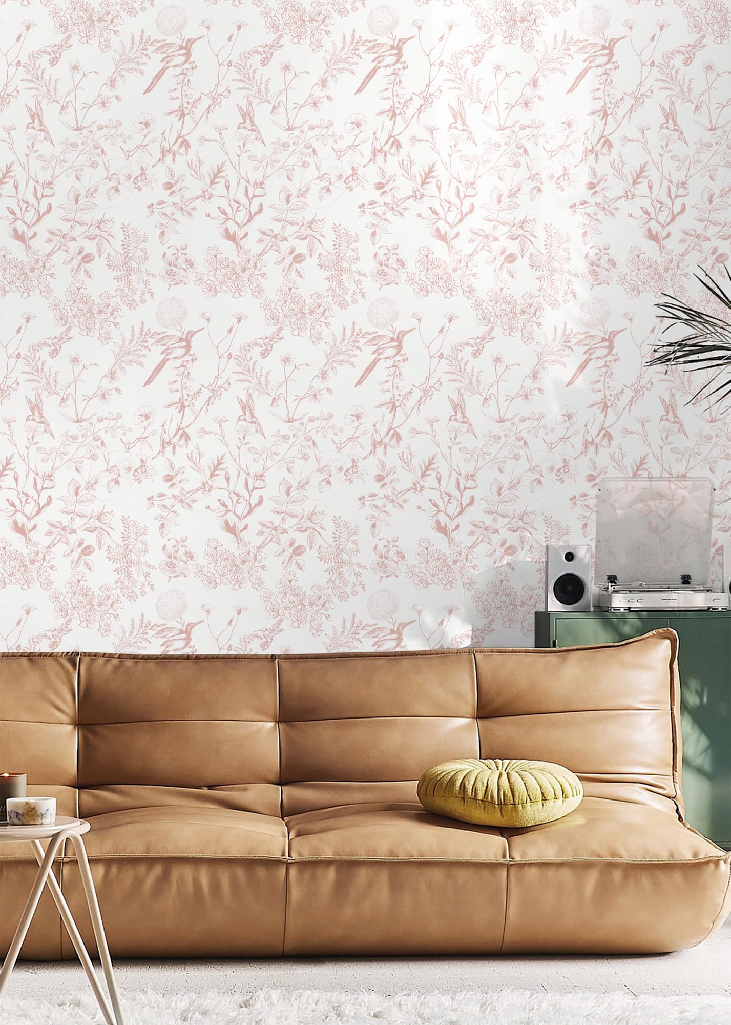 Pellicola Adesiva Vinile Fiori Carta Da Parati Autoadesiva Timeet - Fiori  Rosa Vintage - 41x1000 Cm Vinile Impermeabile Carta Parati Rimovibile Rosa, image size:1427x2000