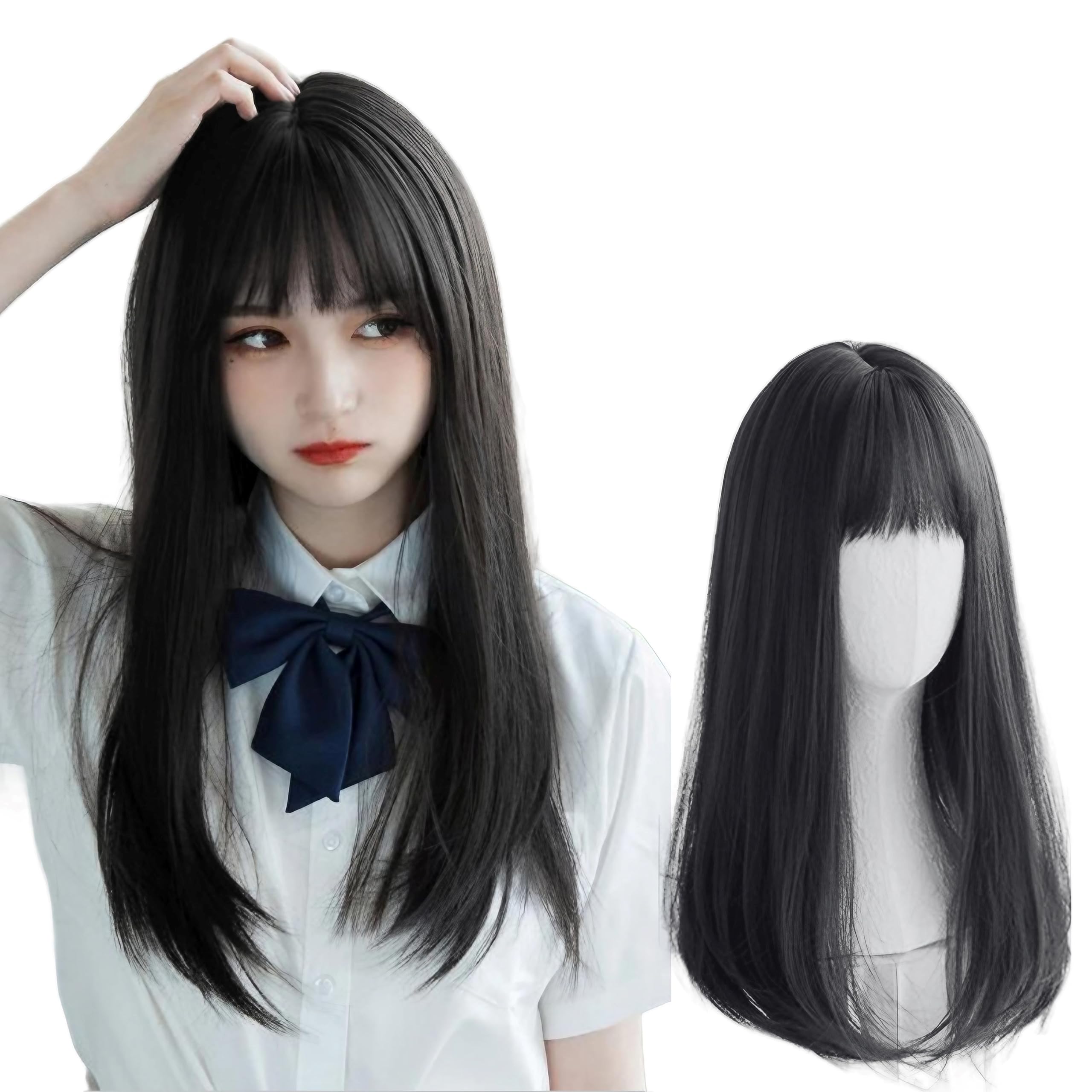 Amazon.co.jp: East Leaf 黒髪 ウィッグ ロング ストレート フル