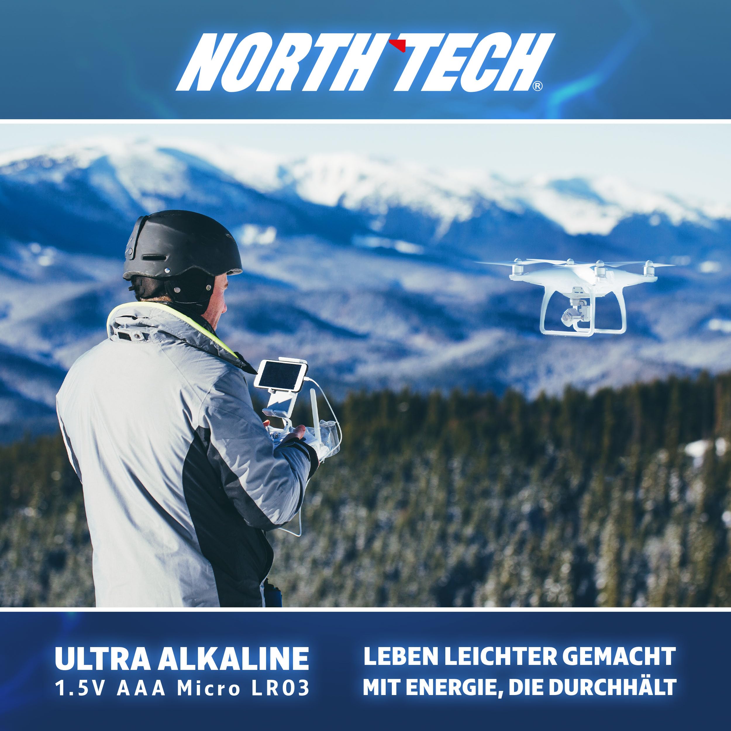 North Tech Ultra Piles alcalines AA et AAA – 90 x AA + 80 x AAA + 5 x CR2032 gratuites | Pack énergétique haute performance | Durable, anti-fuite et respectueux de l'environnement | Durée de vie de 10