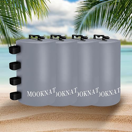 MOOKNAT Bolsa de peso de agua para toldo, 176 libras, juego de 4 pesas para patas para toldo desplegable, toldos, tienda de campaña, cenador, gris