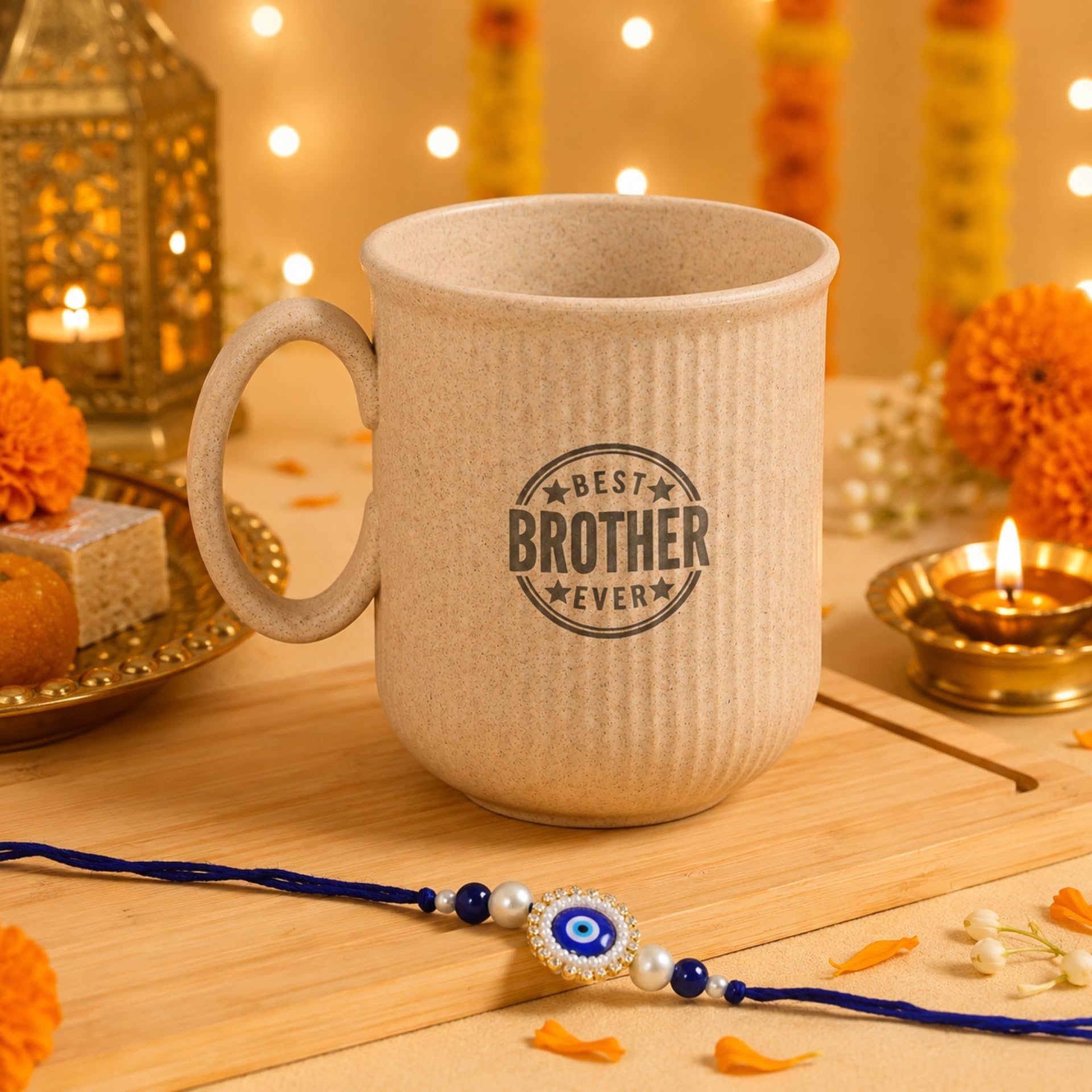 Eha Earth Friendly Rakhi Gift for Brother Made with Rice Husk | Set of 1